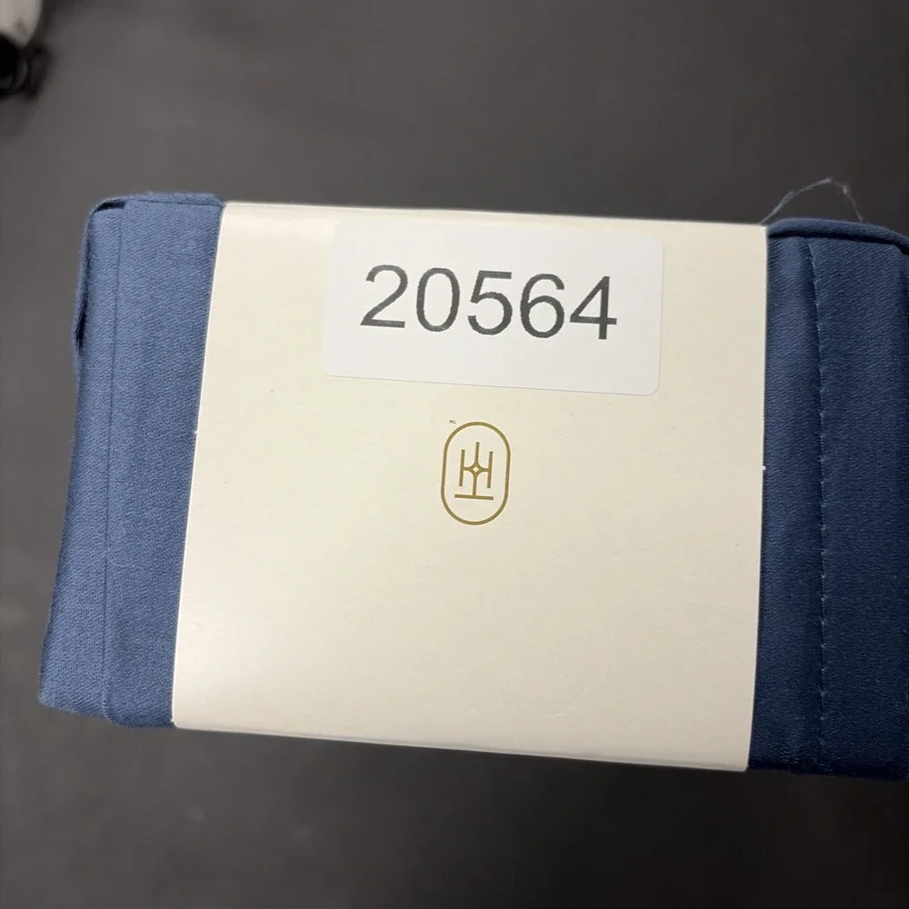 Threshold Performance Cotton Sateen QUEEN Flat Sheet Blue 400 TC Smooth 20564
